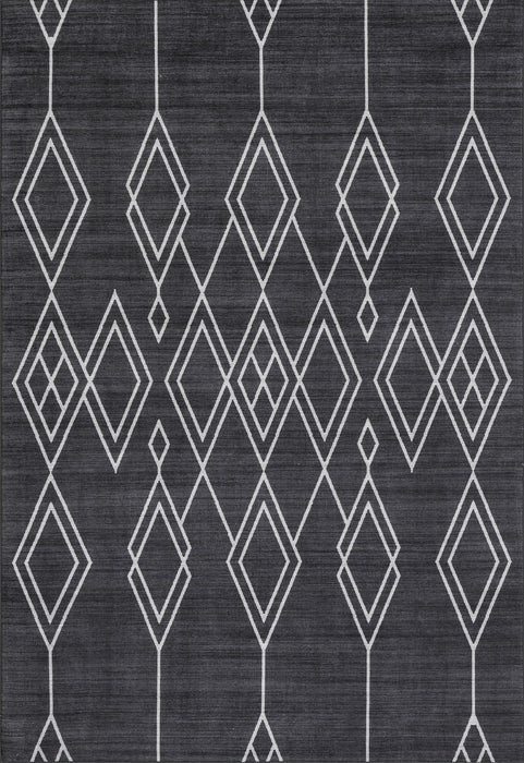 Washable Indoor Outdoor Dark Grey Rug 160x230 cm