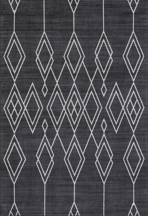 Washable Indoor Outdoor Dark Grey Rug 160x230 cm