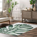 Washable Indoor Outdoor Monstera Area Rug Green 50x76 cm