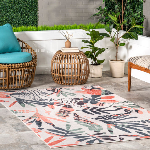 Washable Indoor Outdoor Multicolor Rug for Homes