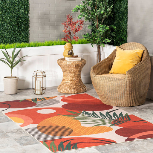 Washable Indoor Outdoor Rug 120x180 cm Red