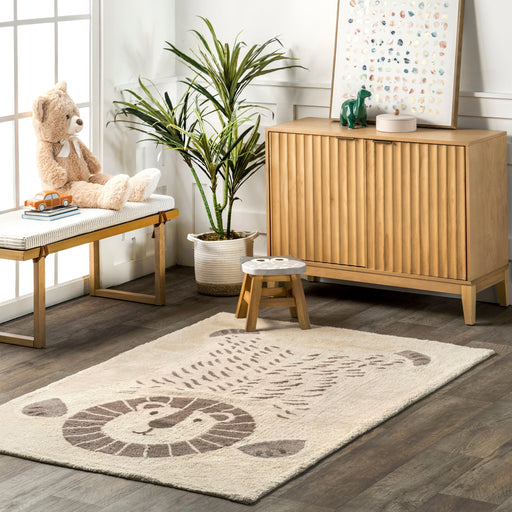 Washable Ivory Baby Cub Rug for Nursery