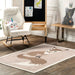 Washable Ivory Fox Area Rug for Nursery and Home Decor