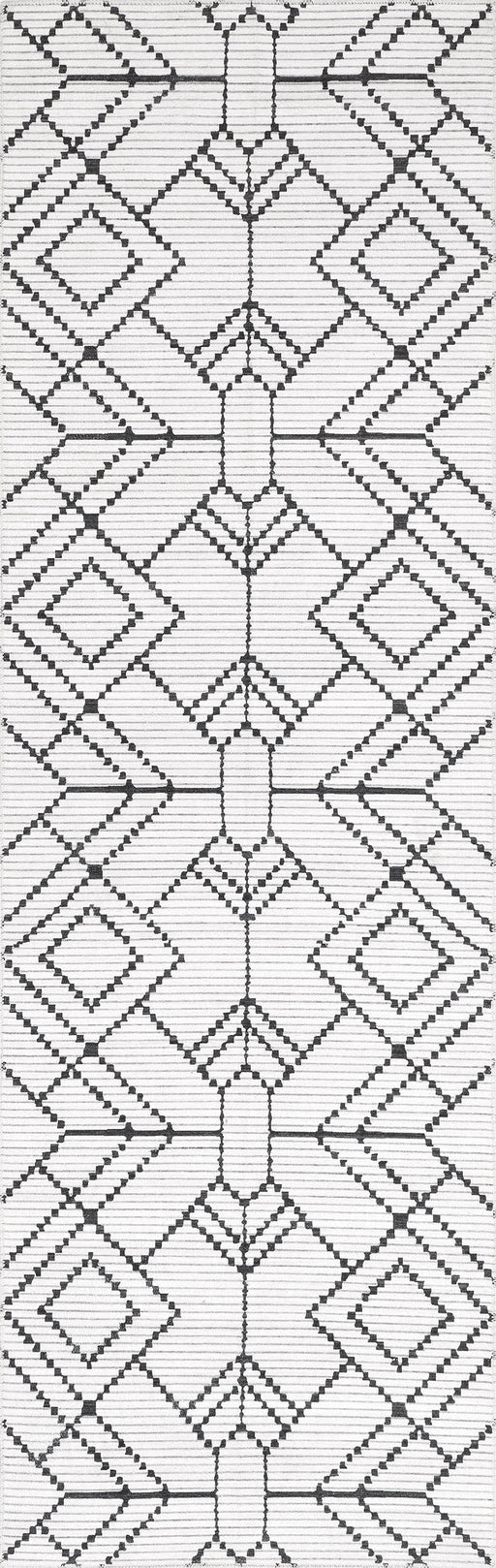 Washable Ivory Geometric Area Rug For High Traffic Spaces