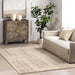 Washable Ivory Geometric Wool Rug 160x230 cm