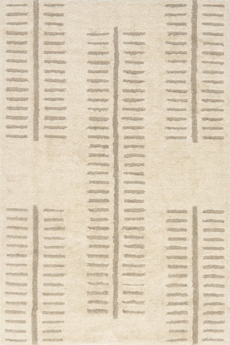 Washable Ivory Geometric Wool Rug 160x230 cm