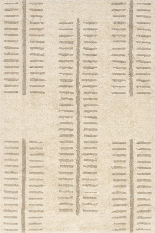 Washable Ivory Geometric Wool Rug 160x230 cm