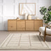 Washable Ivory Geometric Wool Rug 80x150 cm