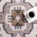 Washable Ivory Medallion Rug for High-Traffic Areas