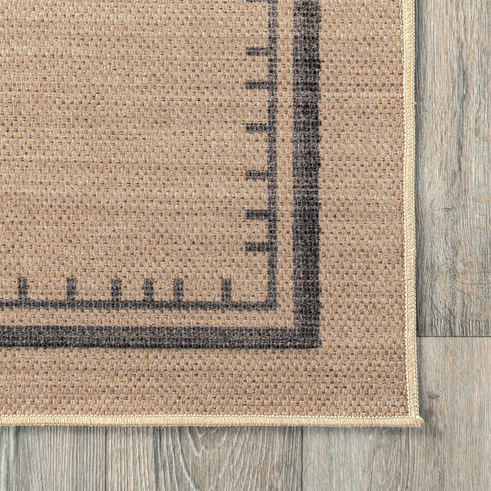 Washable Jute Geometric Area Rug 152x244 cm Natural