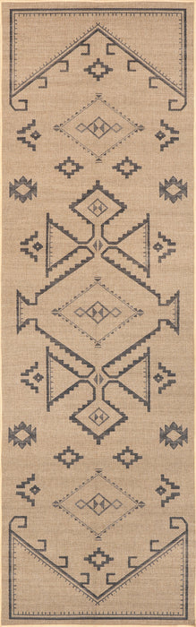 Washable Jute Geometric Area Rug 152x244 cm Natural