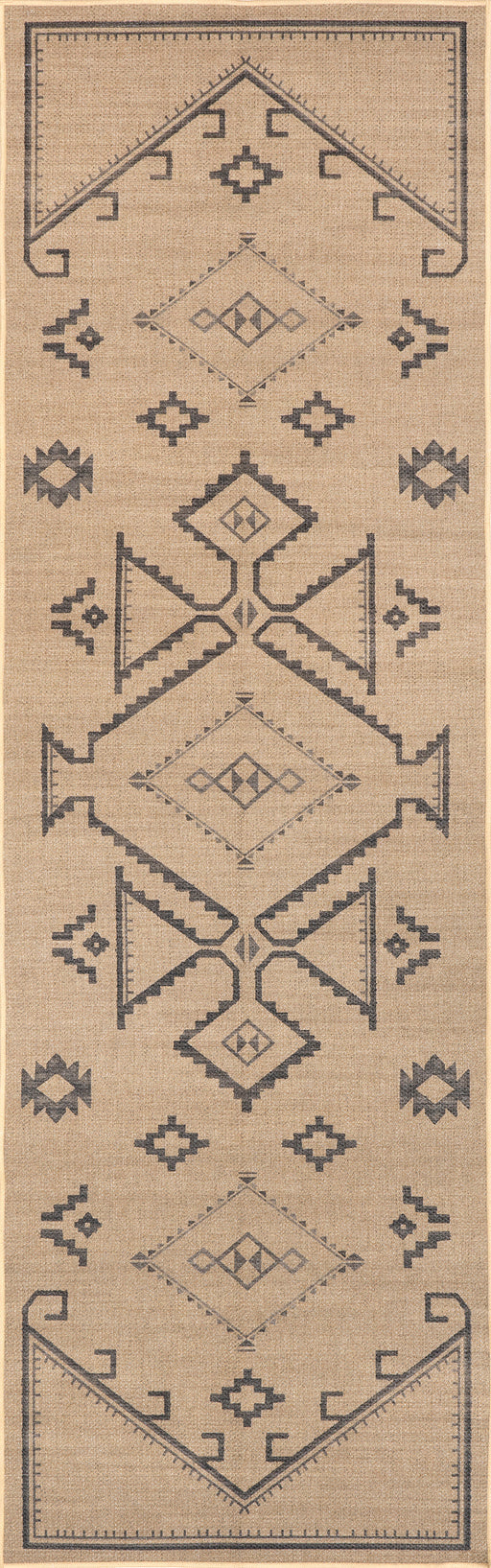 Washable Jute Geometric Area Rug 152x244 cm Natural