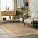 Washable Jute-Look Crosshatch Rug for Home Decor