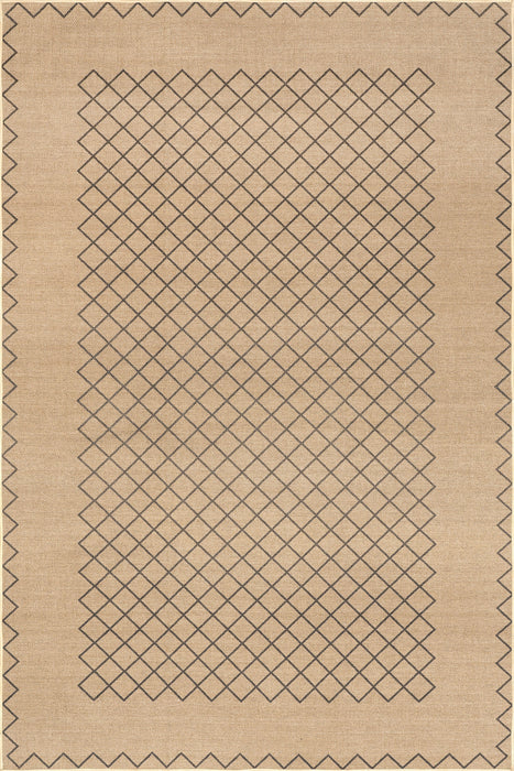 Washable Jute-Look Crosshatch Rug for Home Decor