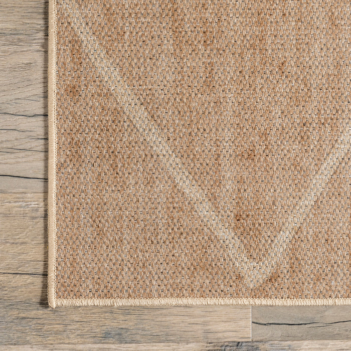 Washable Jute Look Trellis Rug 160x230 cm Ivory