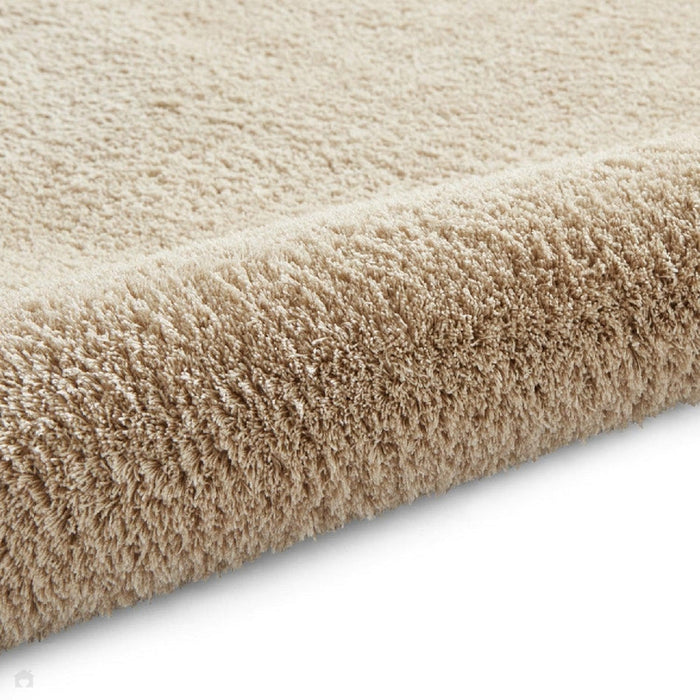 Washable Kara Plush Soft Plain Eco-Friendly Recycled Polyester Shaggy Beige Rug