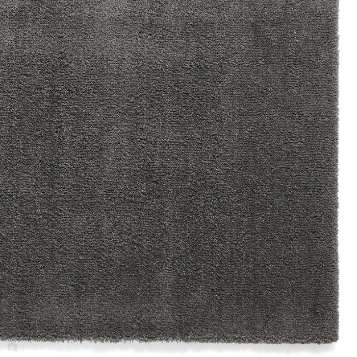 Washable Kara Plush Soft Plain Eco-Friendly Recycled Polyester Shaggy Charcoal Rug