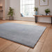 Washable Kara Plush Soft Plain Eco-Friendly Recycled Polyester Shaggy Light Blue Rug