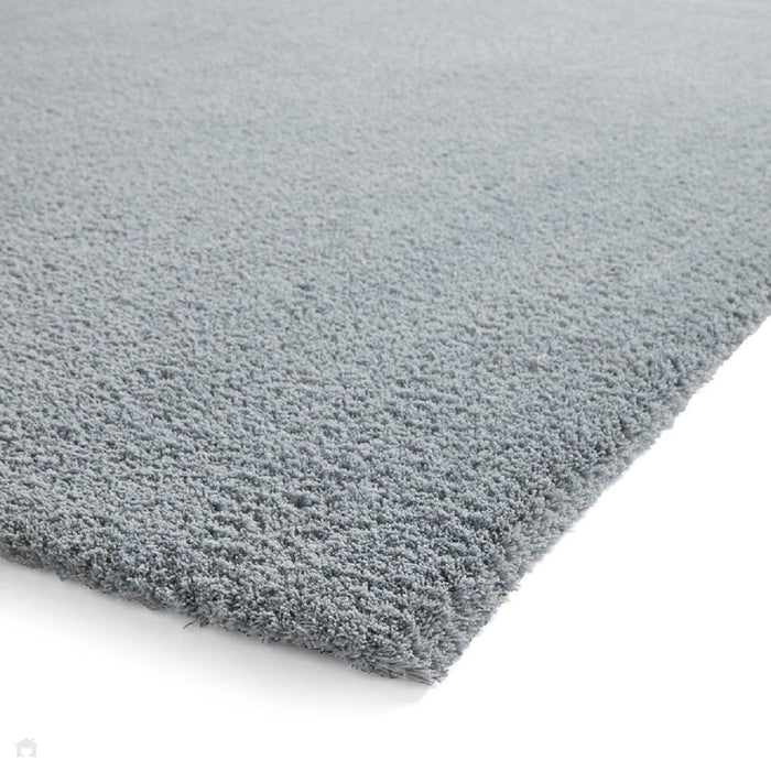 Washable Kara Plush Soft Plain Eco-Friendly Recycled Polyester Shaggy Light Blue Rug