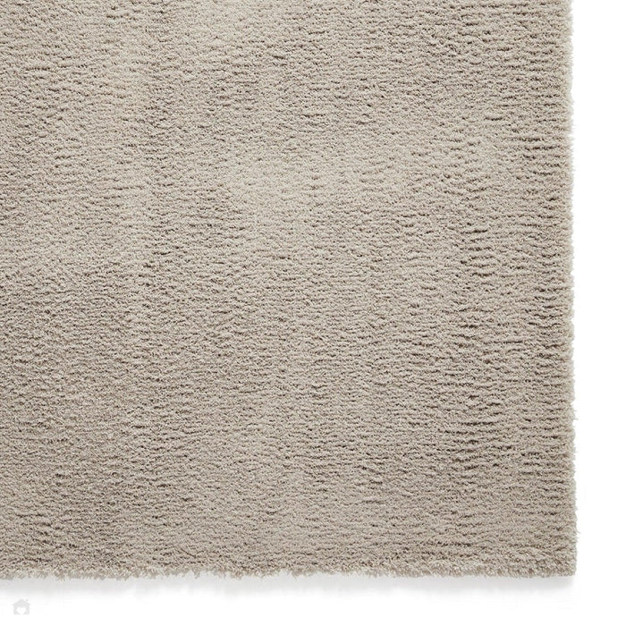 Washable Kara Plush Soft Plain Eco-Friendly Recycled Polyester Shaggy Silver Rug