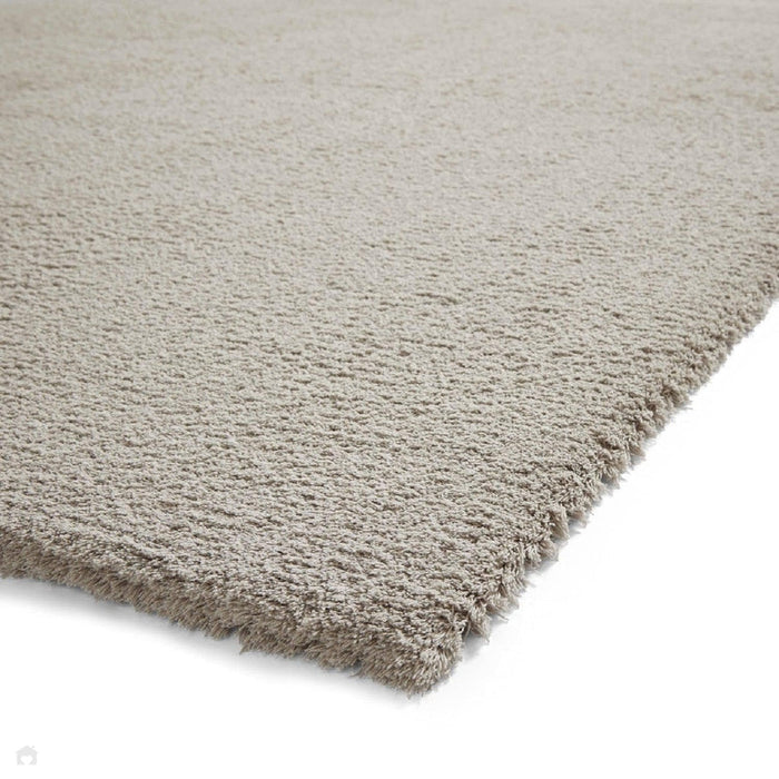 Washable Kara Plush Soft Plain Eco-Friendly Recycled Polyester Shaggy Silver Rug