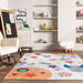 Washable Kids Star Area Rug for Nursery and Playroom