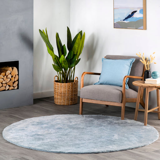 Washable Light Blue Shag Area Rug 120x180 cm