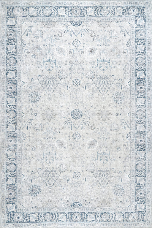 Washable Light Blue Vintage Area Rug by Lauren Liess