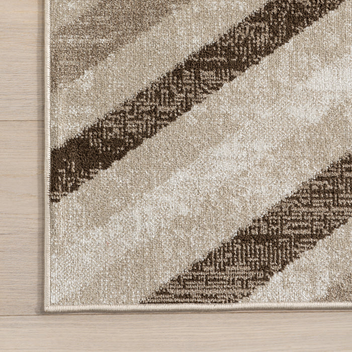 Washable Light Brown Distressed Area Rug 150x240 cm