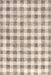 Washable Light Brown Gingham Plaid Area Rug 120x180 cm