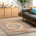 Washable Light Brown Medallion Area Rug 160x230 cm