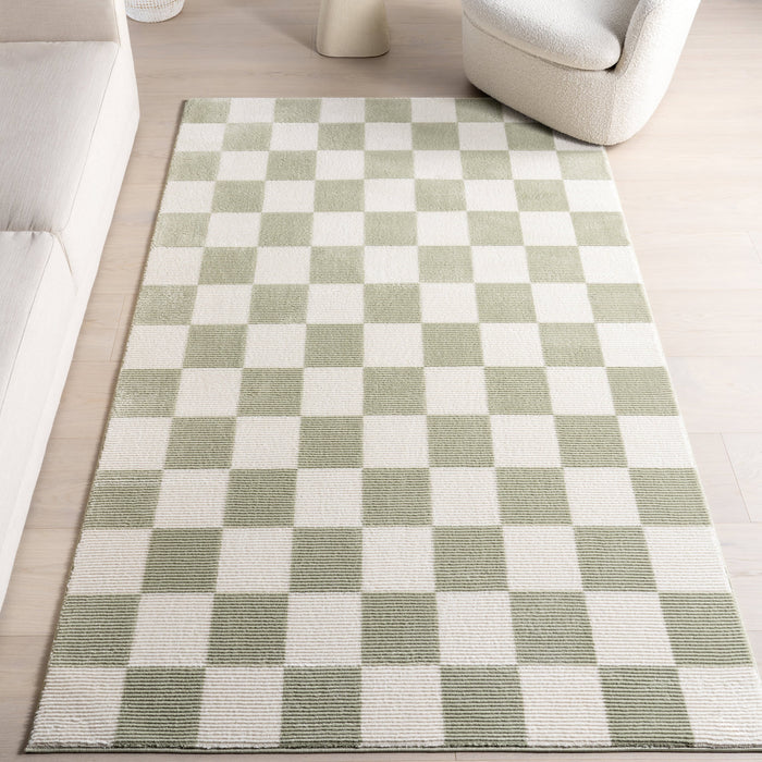 Washable Light Green Plush Textured Area Rug 160x230 cm