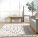 Washable Light Grey Crosshatch Area Rug 150x240 cm