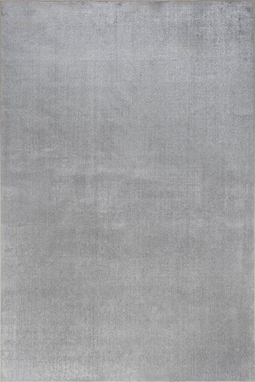 Washable Light Grey Solid Rug for Modern Living Spaces