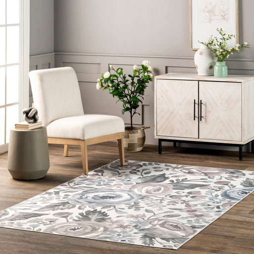 Washable Light Grey Spill Proof Performance Rug 152x244 cm