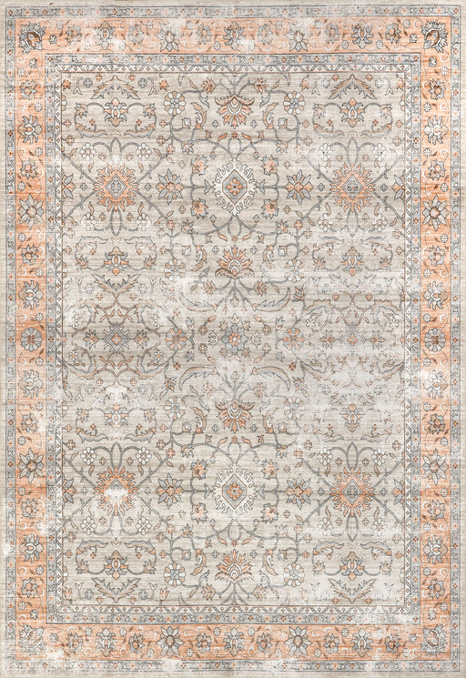 Washable Light Orange Rug for Busy Households