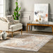 Washable Light Orange Rug for High Traffic Areas