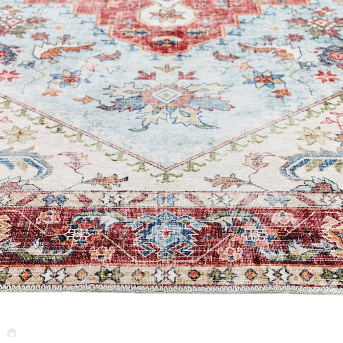 Washable Marrakesh Flatweave Multicolour/Red Rug