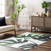 Washable Monstera Leaf Indoor Outdoor Rug 140x200 cm Green