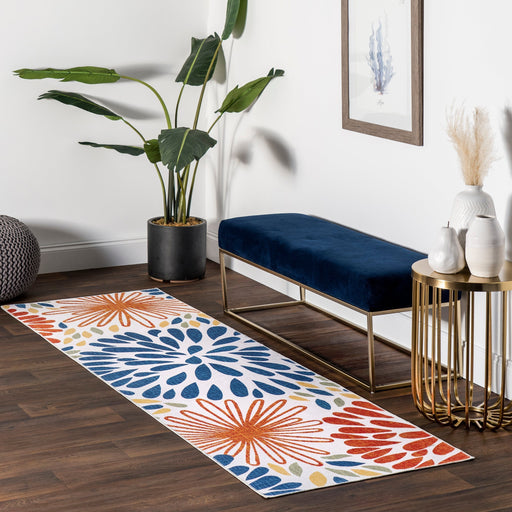 Washable Multicolor Fireworks Area Rug for Home Decor