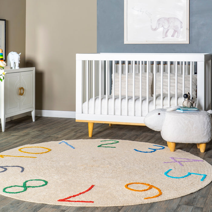 Washable Multicolor Kids Number Area Rug 100x150 cm