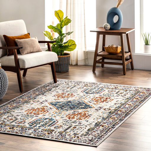 Washable Multicolor Victoria Medallion Area Rug 80x150 cm