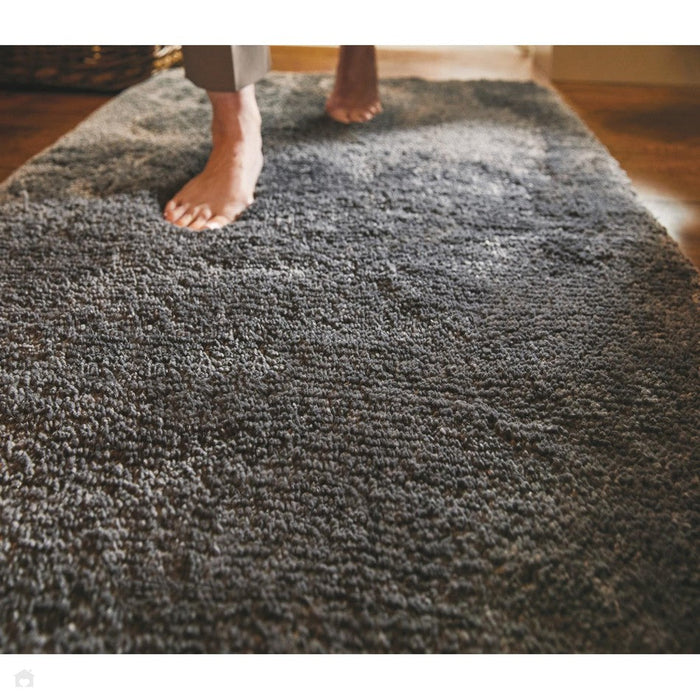 Washable My Lux Plain Shaggy Charcoal/Grey Rug