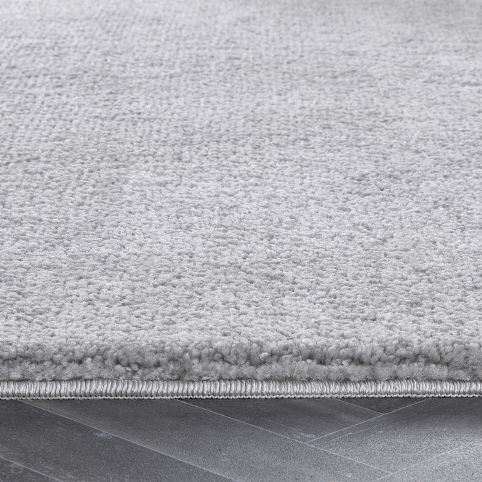 Washable My Lux Plain Shaggy Silver Rug