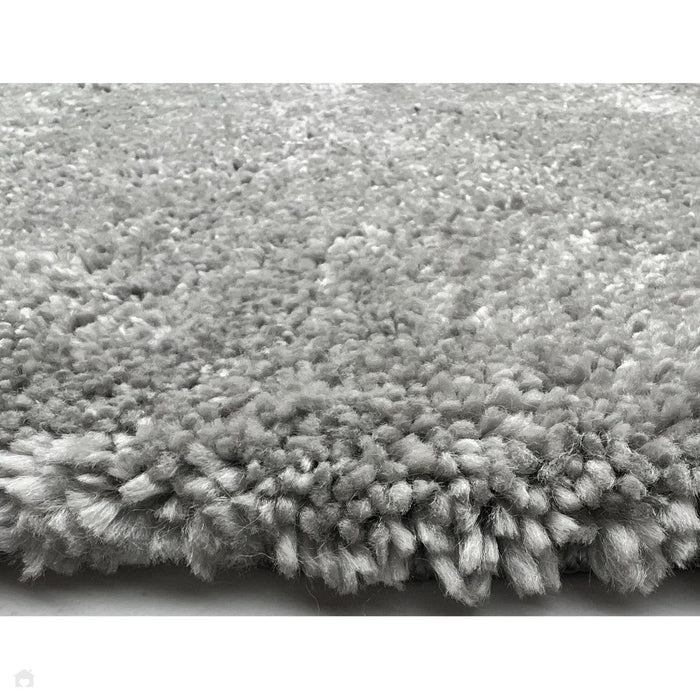 Washable My Lux Plain Shaggy Silver Rug