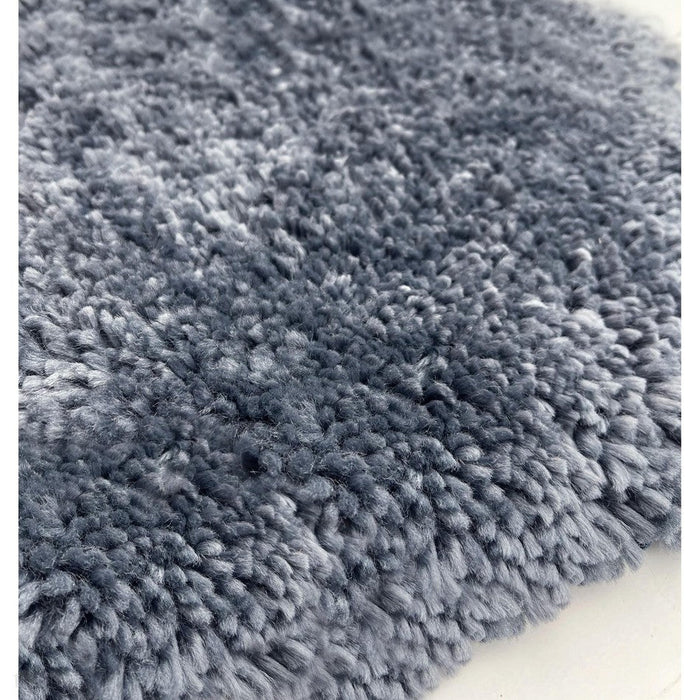 Washable My Lux Plain Shaggy Smoke Blue Rug