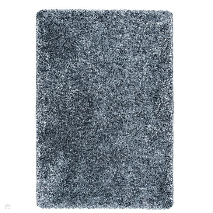 Washable My Lux Plain Shaggy Smoke Blue Rug