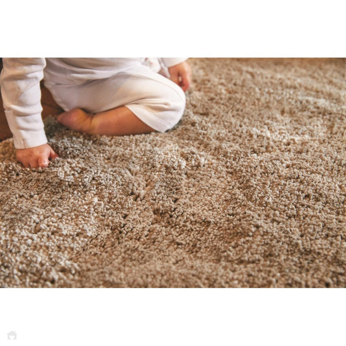 Washable My Lux Plain Shaggy Stone Rug