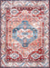 Washable Oriental Medallion Rug in Rust Color