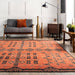 Washable Paneled Area Rug 120x180 cm Rust Color